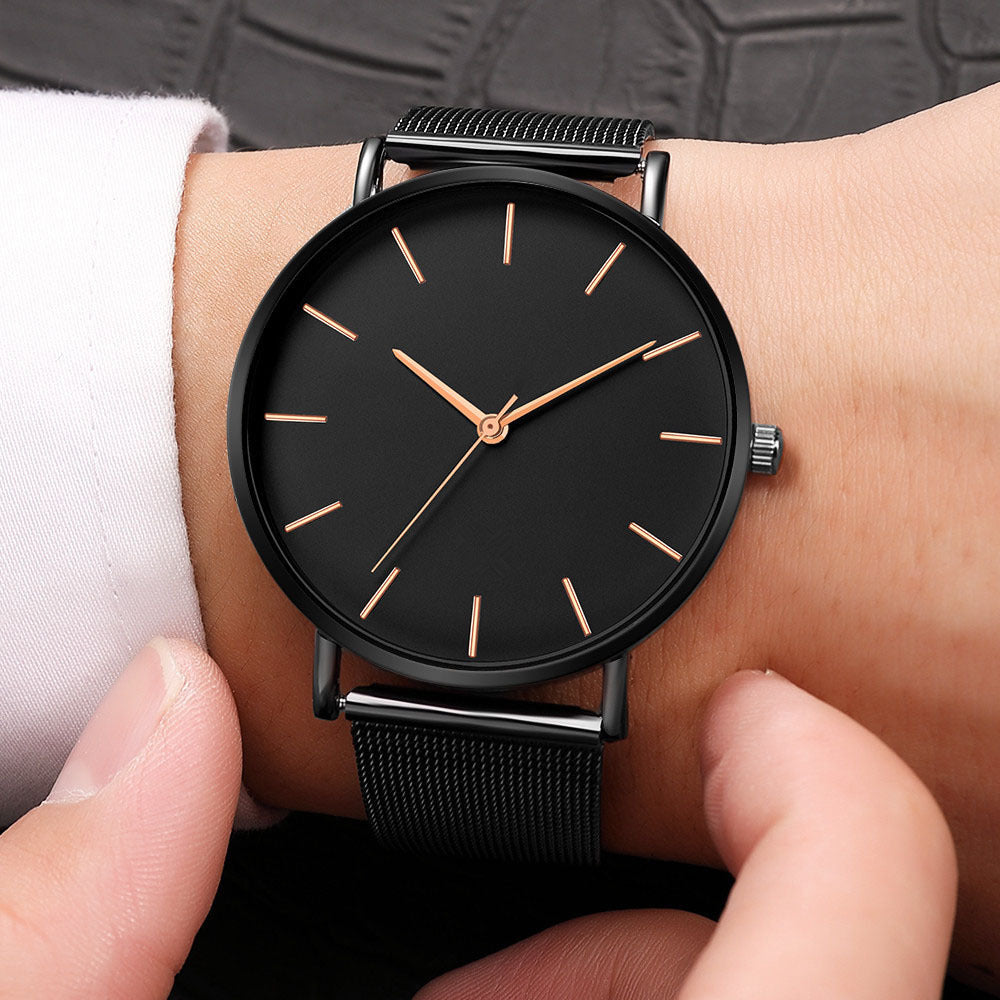 Geneva new men's watches ultra-thin simple mesh band watches men's watches foreign trade best selling men's watches wholesale Rebel