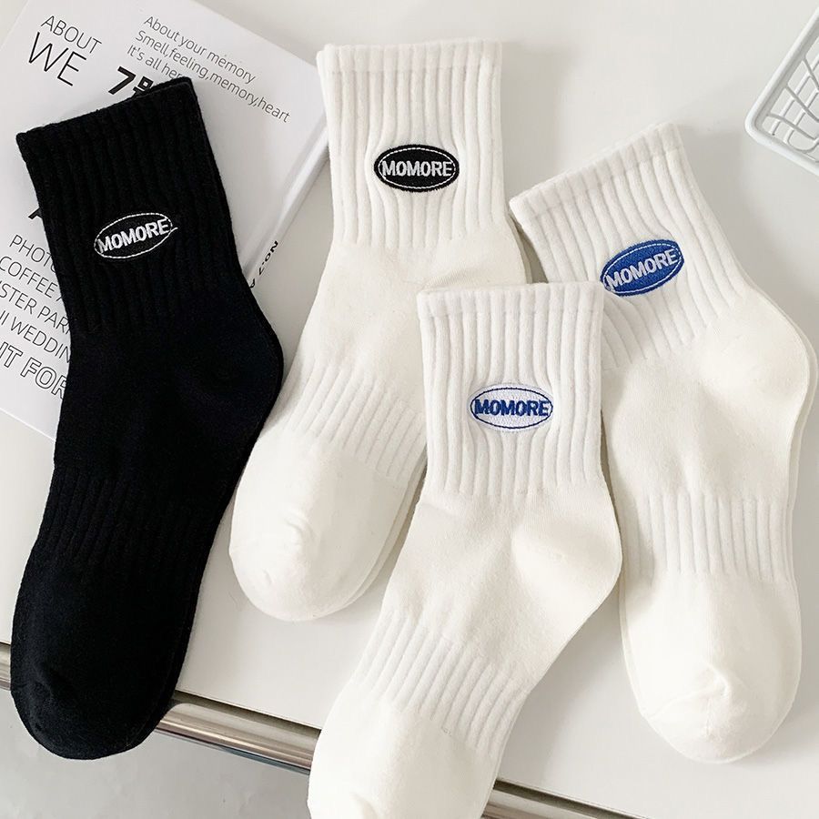 Socks Men's Autumn Spring and Autumn New Solid Color Casual All-match Sports Style Basketball Fashionable Socks Comfortable Men's Mid-tube Socks Rebel
