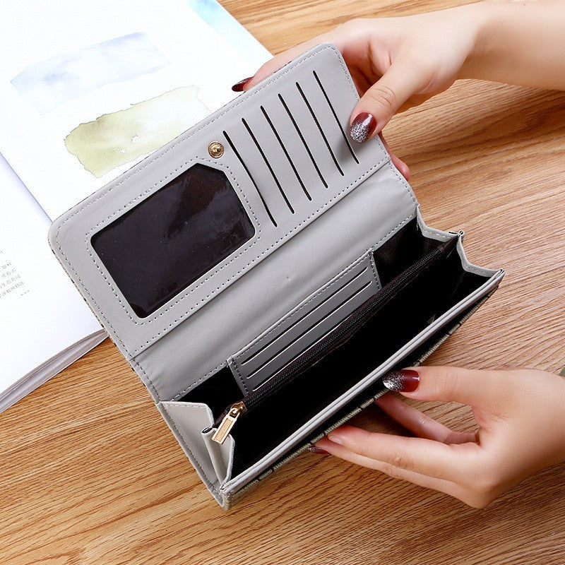 Long Wallet for Women 2024 New Fashion Simple Foldableing Multi-Functional Hand Wallet Card Holder Two-In-One Wallet Rebel