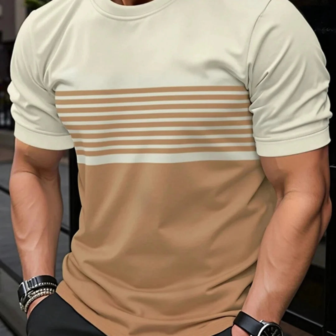 Oversized t-shirt Men's T Shirt Summer Fashion Casual Round Neck Short Sleeve Top Striped Printed Men's Clothing T-shirt
﻿ Rebel