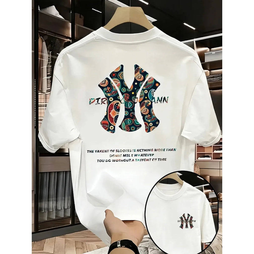 2026 New Trendy Street Printed Men's Short-sleeved T-shirt - A Street-style Comfortable Summer Loose Men's T-shirt Rebel