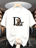 Sleeve Round Neck Casual Attire Playful Teddy Print Summer Casual Graphic T-Shirt Geometric Print Aesthetic Clothes Rebel