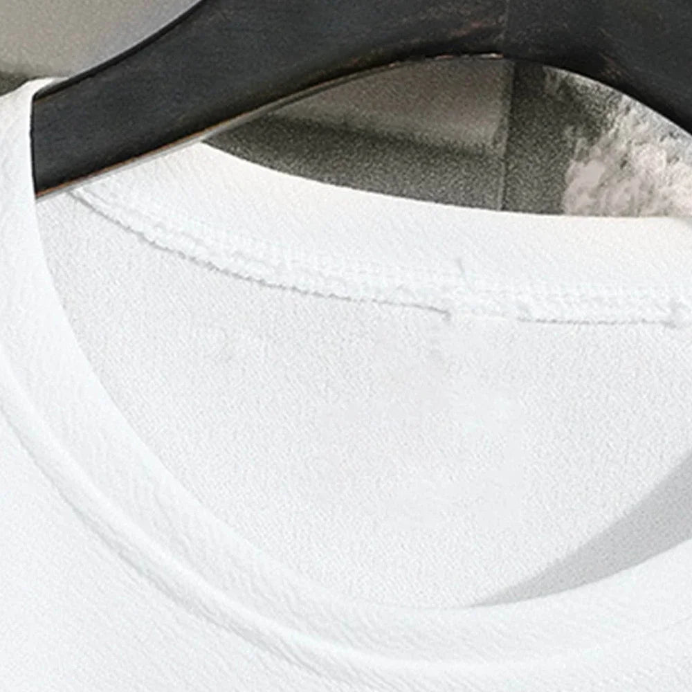New Men's Casual T Shirt Ant Wrinkles T-Shirt Summer Half-Sleeved Loose Fashion T Shirt Base Shirt Solid Handsome Short-Sleeved Rebel