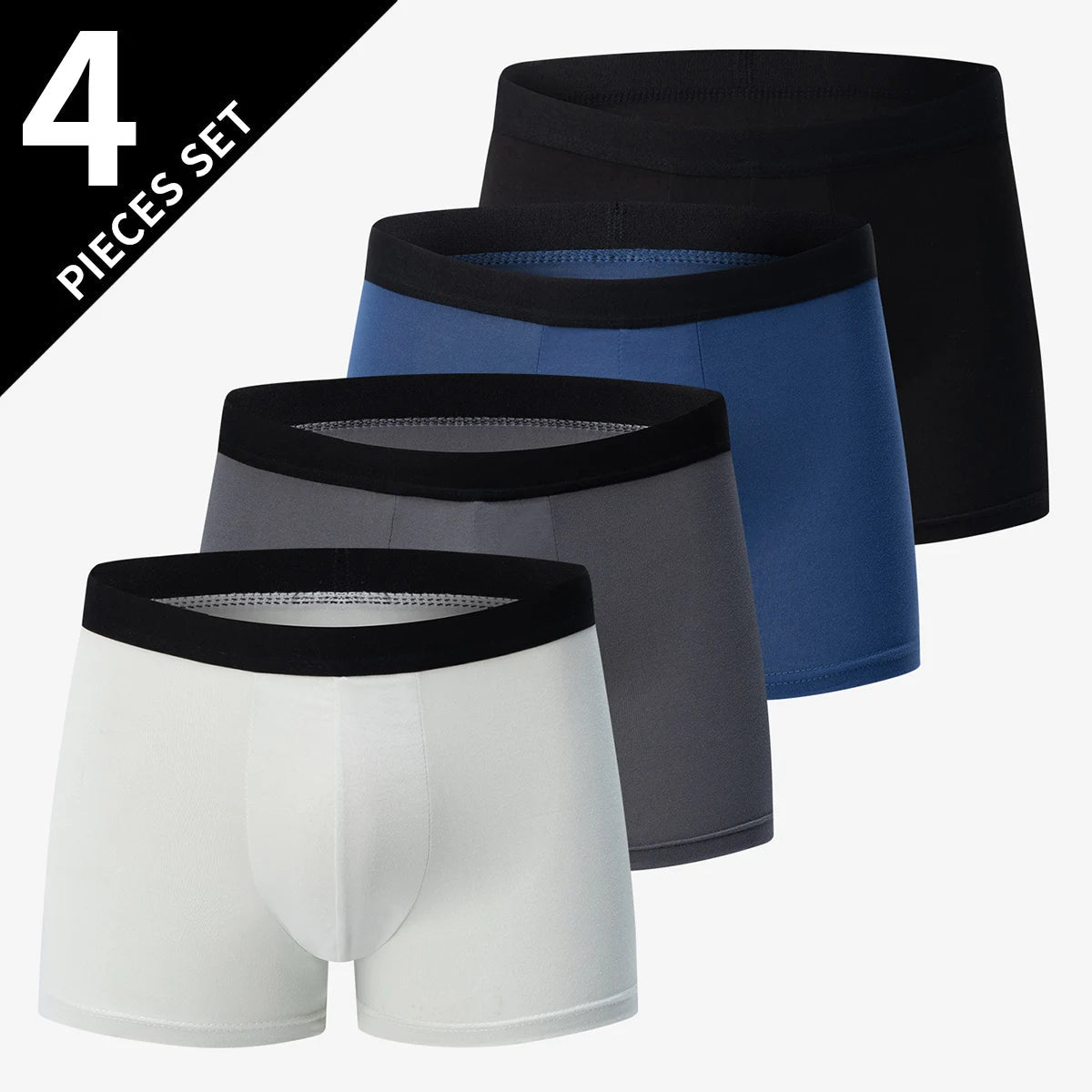 4/5Pcs European and American Size MEN'S Printed Fashion Boyshort Comfortable MEN'S Waist plus Size Underwear Sexy Swimming Trunk Rebel