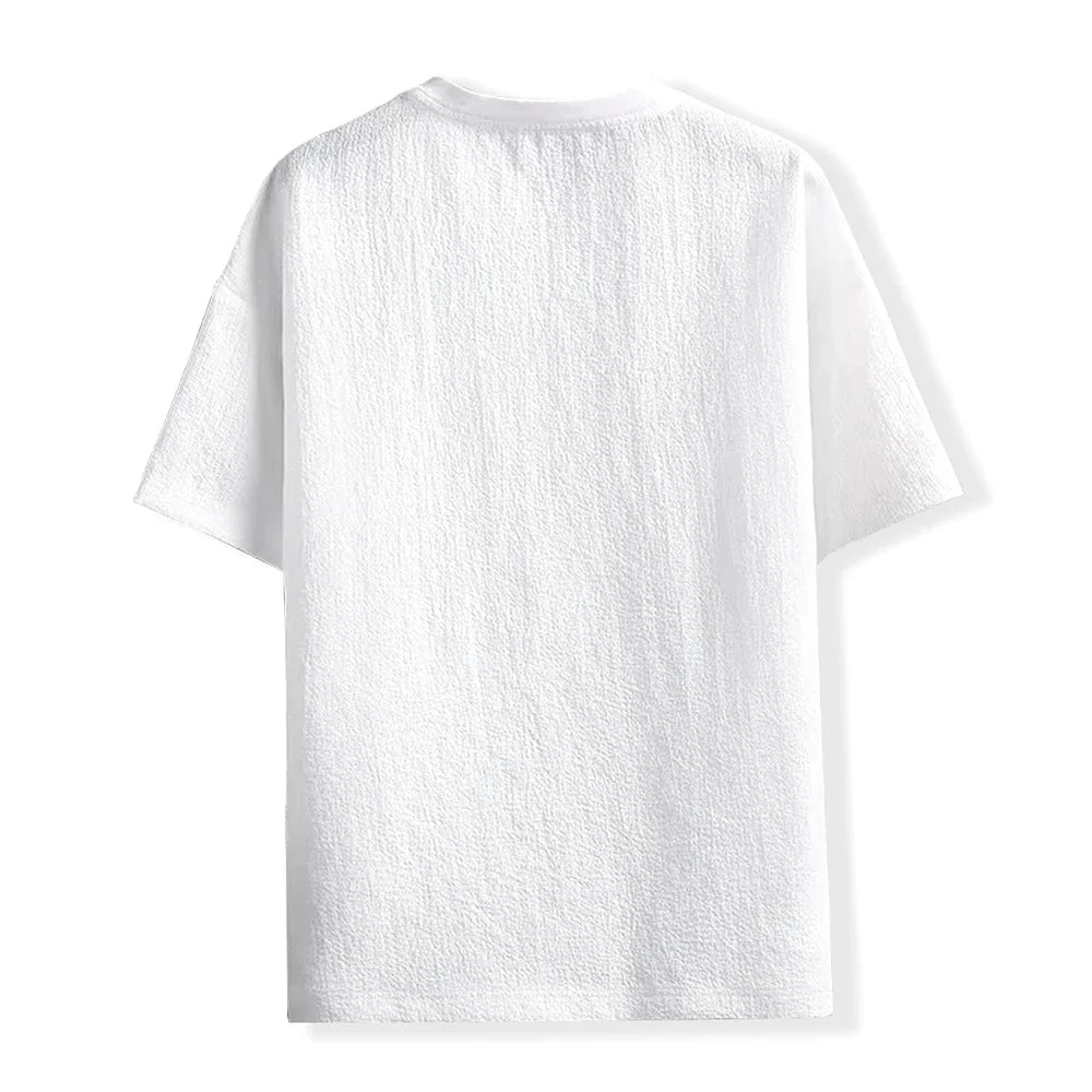 New Men's Casual T Shirt Ant Wrinkles T-Shirt Summer Half-Sleeved Loose Fashion T Shirt Base Shirt Solid Handsome Short-Sleeved Rebel