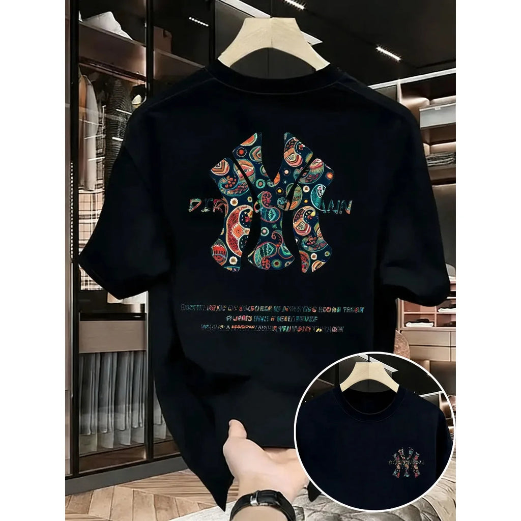 2026 New Trendy Street Printed Men's Short-sleeved T-shirt - A Street-style Comfortable Summer Loose Men's T-shirt Rebel