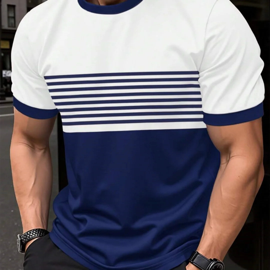Oversized t-shirt Men's T Shirt Summer Fashion Casual Round Neck Short Sleeve Top Striped Printed Men's Clothing T-shirt
﻿ Rebel