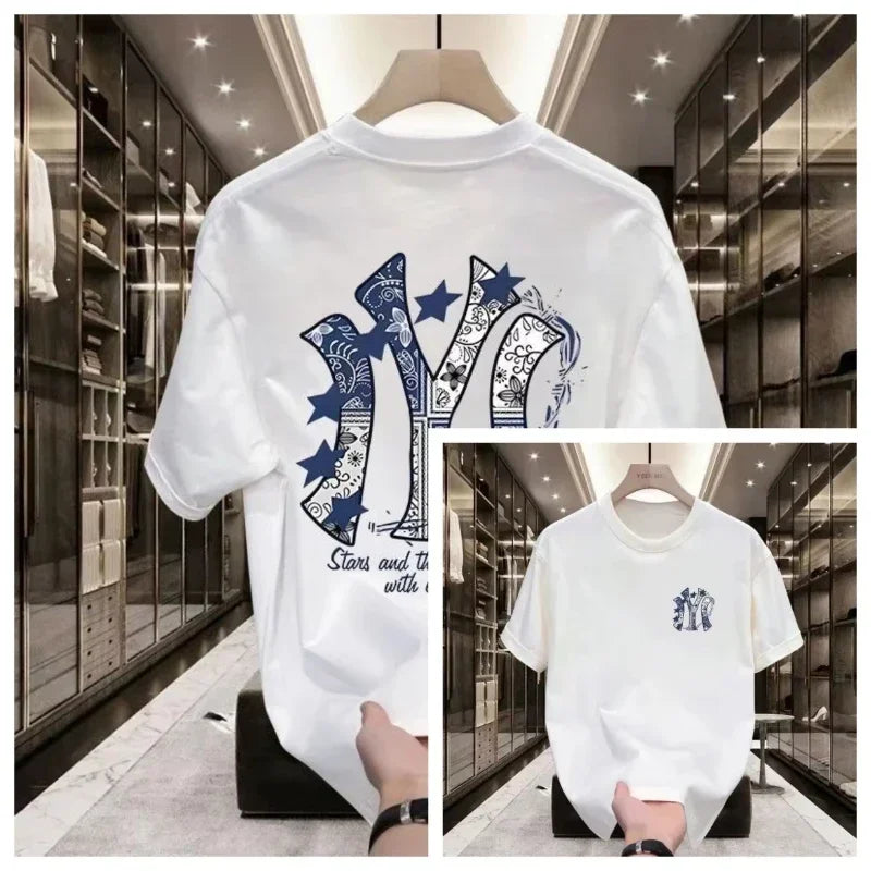 2026 New Trendy Street Printed Men's Short-sleeved T-shirt - A Street-style Comfortable Summer Loose Men's T-shirt Rebel
