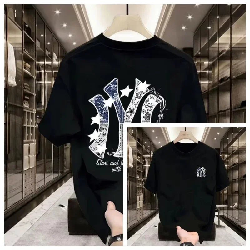 2026 New Trendy Street Printed Men's Short-sleeved T-shirt - A Street-style Comfortable Summer Loose Men's T-shirt Rebel
