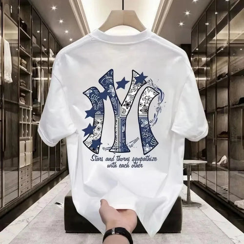 2026 New Trendy Street Printed Men's Short-sleeved T-shirt - A Street-style Comfortable Summer Loose Men's T-shirt Rebel