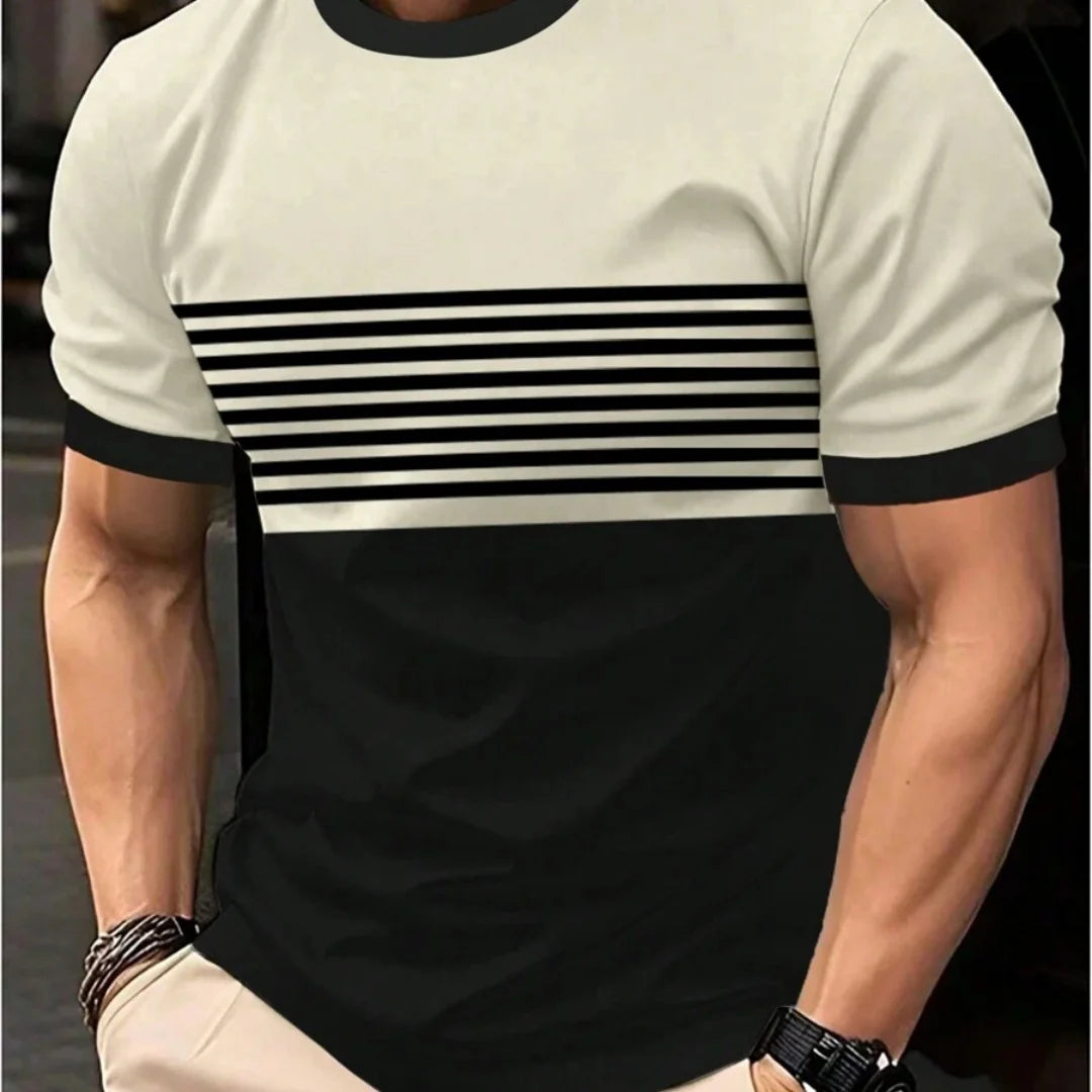 Oversized t-shirt Men's T Shirt Summer Fashion Casual Round Neck Short Sleeve Top Striped Printed Men's Clothing T-shirt
﻿ Rebel