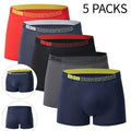 4/5Pcs European and American Size MEN'S Printed Fashion Boyshort Comfortable MEN'S Waist plus Size Underwear Sexy Swimming Trunk Rebel