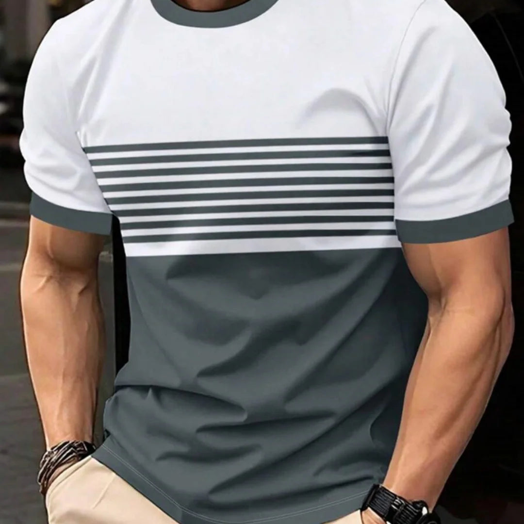 Oversized t-shirt Men's T Shirt Summer Fashion Casual Round Neck Short Sleeve Top Striped Printed Men's Clothing T-shirt
﻿ Rebel