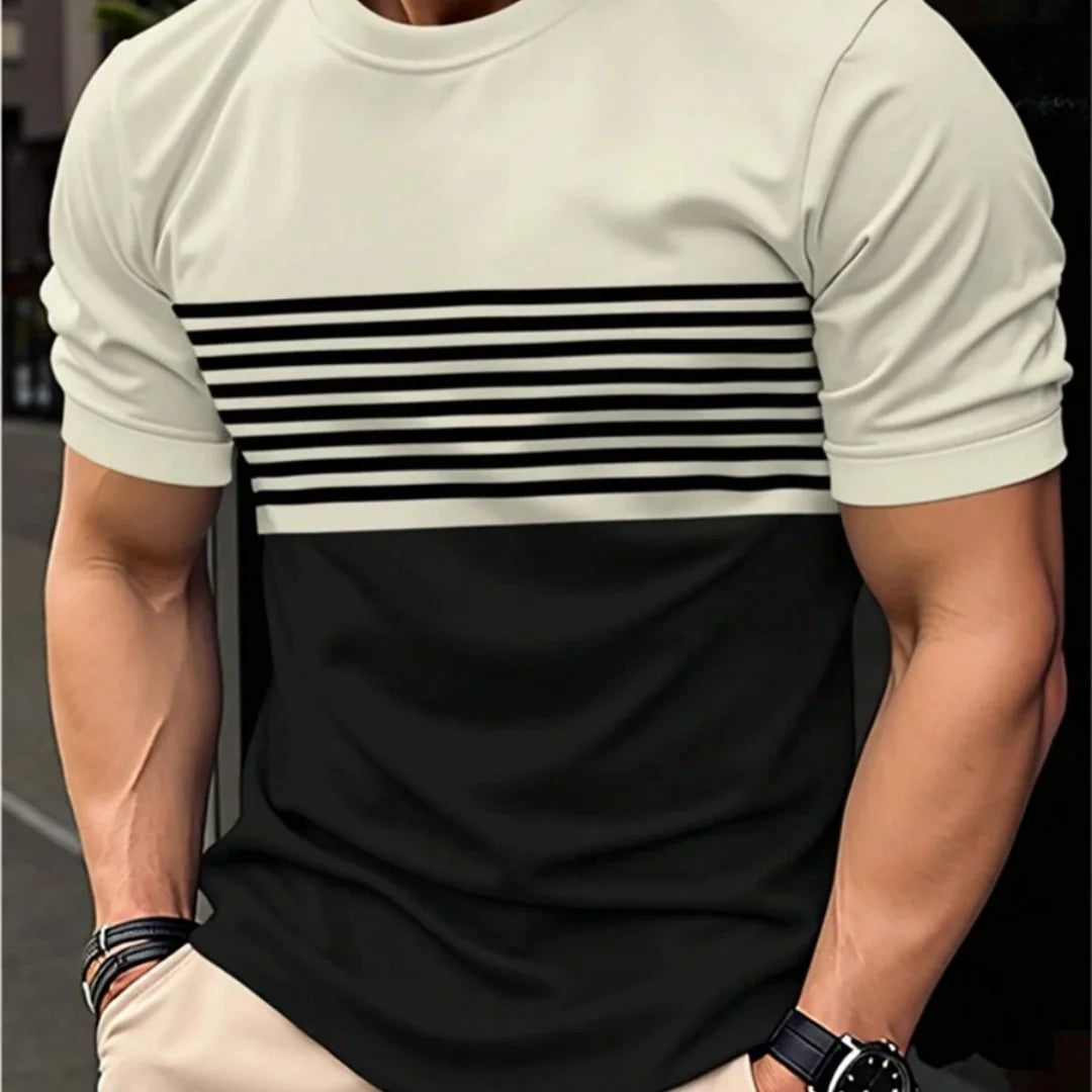 Oversized t-shirt Men's T Shirt Summer Fashion Casual Round Neck Short Sleeve Top Striped Printed Men's Clothing T-shirt
﻿ Rebel