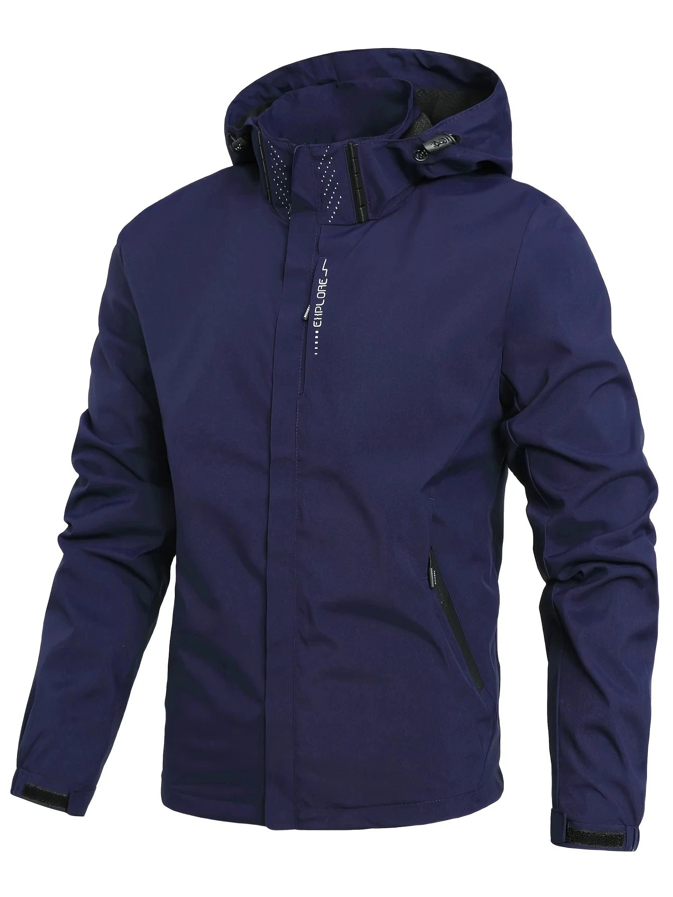 Men's Waterproof Rain Jacket Lightweight Outer Hooded Outdoor Raincoat Hiking Windproof Jacket Climbing Outdoor Jackets Rebel