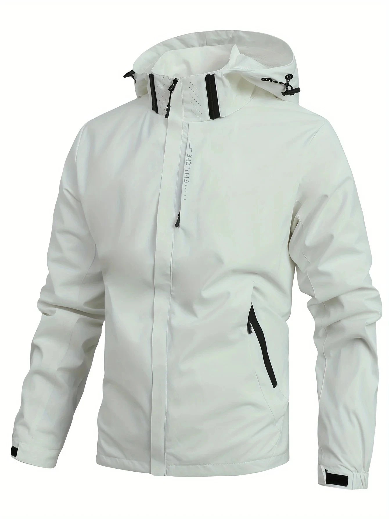 Men's Waterproof Rain Jacket Lightweight Outer Hooded Outdoor Raincoat Hiking Windproof Jacket Climbing Outdoor Jackets Rebel