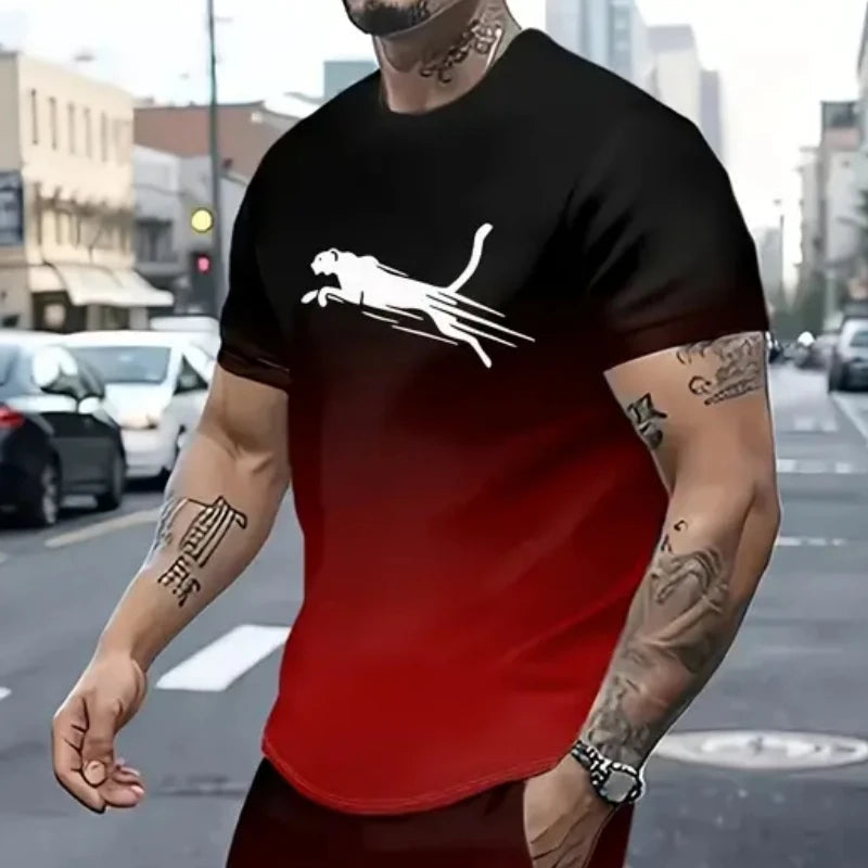 Animal T-Shirts For Men 3d Print T-Shirt Mens Sports T-Shirt Street Fashion Short Sleeve Tee Shirts Loose Oversized Men Clothing Rebel