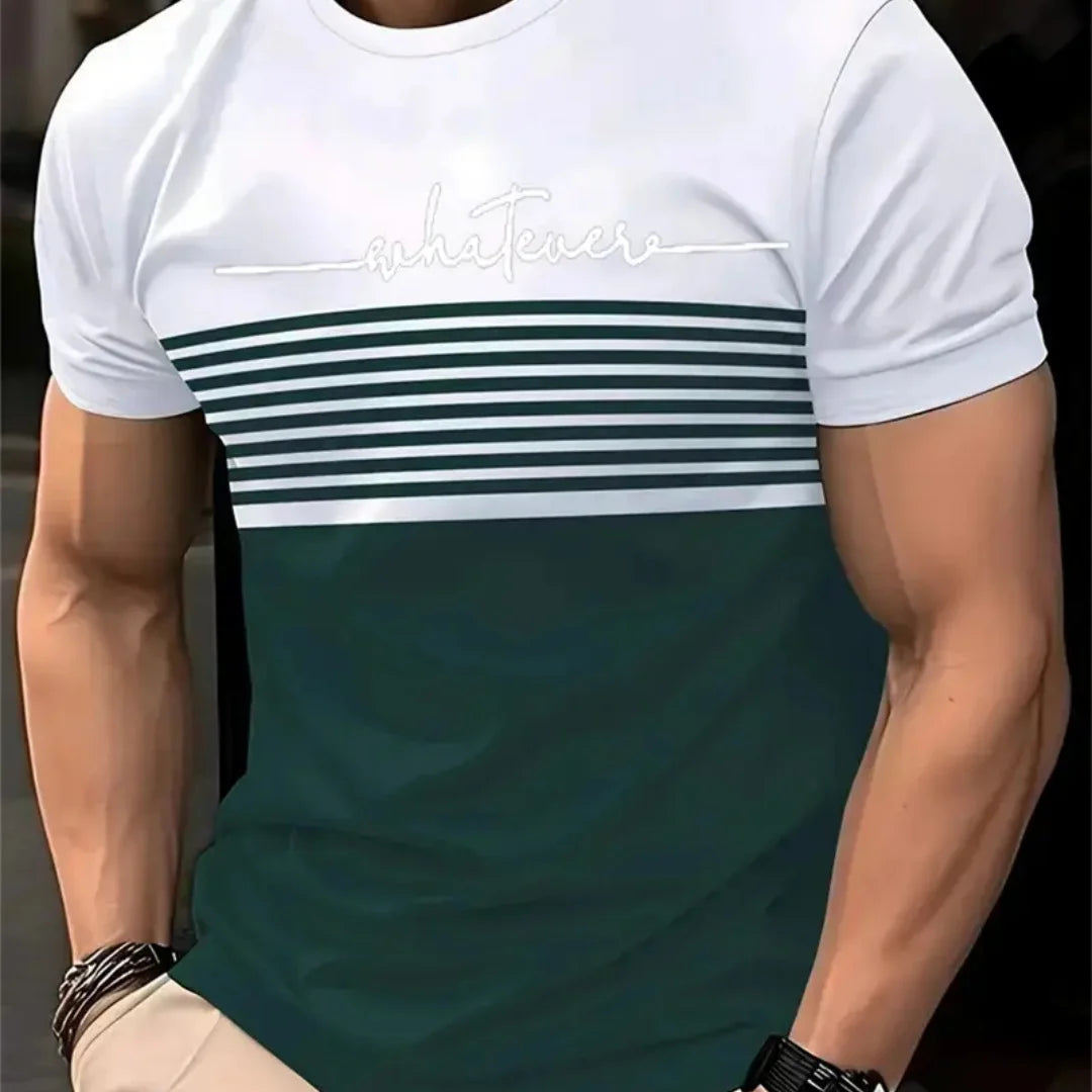 Oversized t-shirt Men's T Shirt Summer Fashion Casual Round Neck Short Sleeve Top Striped Printed Men's Clothing T-shirt
﻿ Rebel