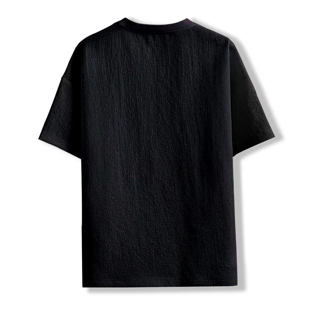 New Men's Casual T Shirt Ant Wrinkles T-Shirt Summer Half-Sleeved Loose Fashion T Shirt Base Shirt Solid Handsome Short-Sleeved Rebel