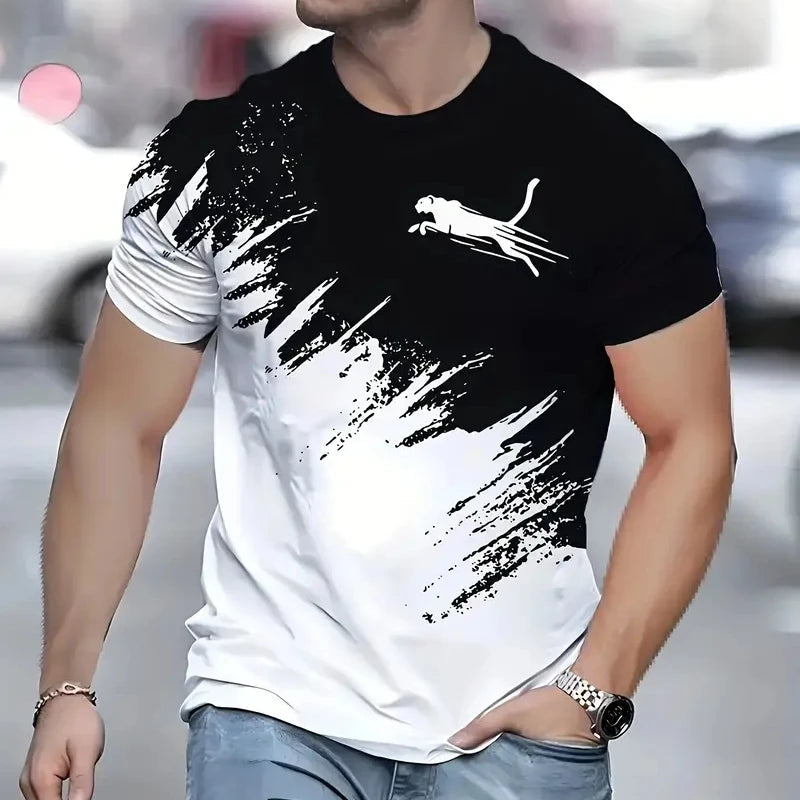 Animal T-Shirts For Men 3d Print T-Shirt Mens Sports T-Shirt Street Fashion Short Sleeve Tee Shirts Loose Oversized Men Clothing Rebel