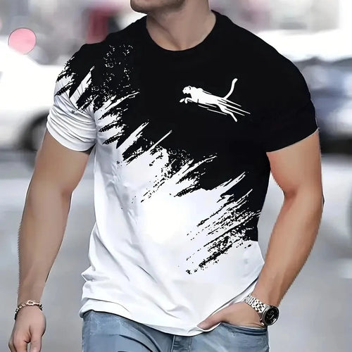 Animal T-Shirts For Men 3d Print T-Shirt Mens Sports T-Shirt Street Fashion Short Sleeve Tee Shirts Loose Oversized Men Clothing Rebel