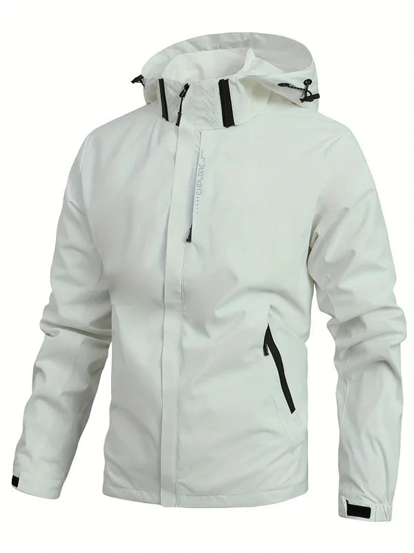 Men's Waterproof Rain Jacket Lightweight Outer Hooded Outdoor Raincoat Hiking Windproof Jacket Climbing Outdoor Jackets Rebel