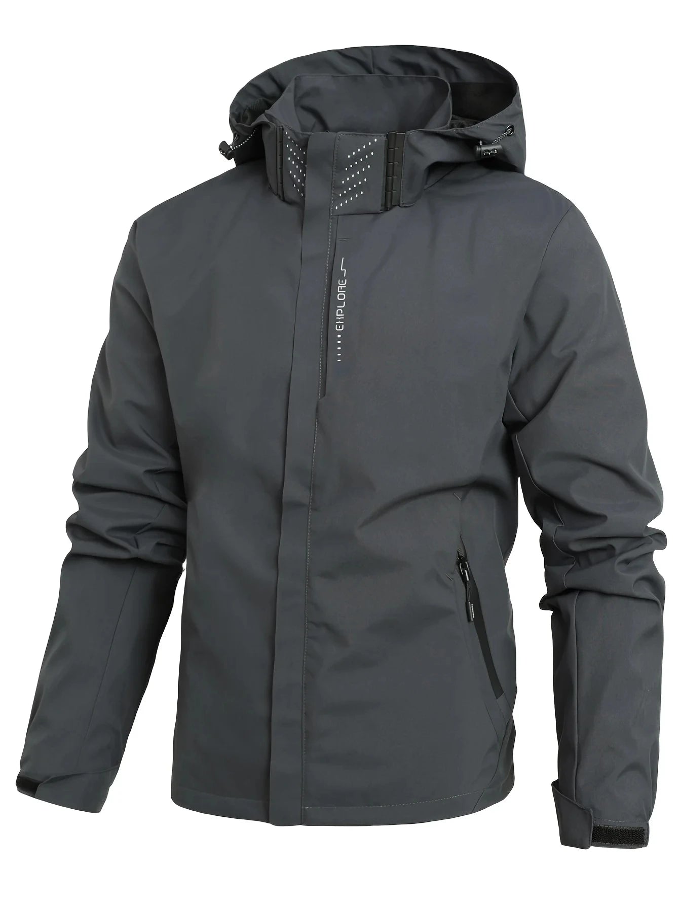Men's Waterproof Rain Jacket Lightweight Outer Hooded Outdoor Raincoat Hiking Windproof Jacket Climbing Outdoor Jackets Rebel