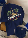 Palm Tree and Moroccan Building Print on Premium Soft 100% Cotton Men's T Shirt Perfect for Summer Tropical Casual Style Rebel