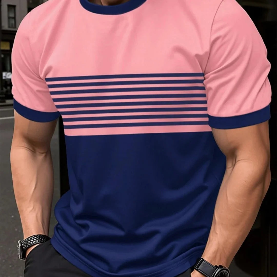 Oversized t-shirt Men's T Shirt Summer Fashion Casual Round Neck Short Sleeve Top Striped Printed Men's Clothing T-shirt
﻿ Rebel
