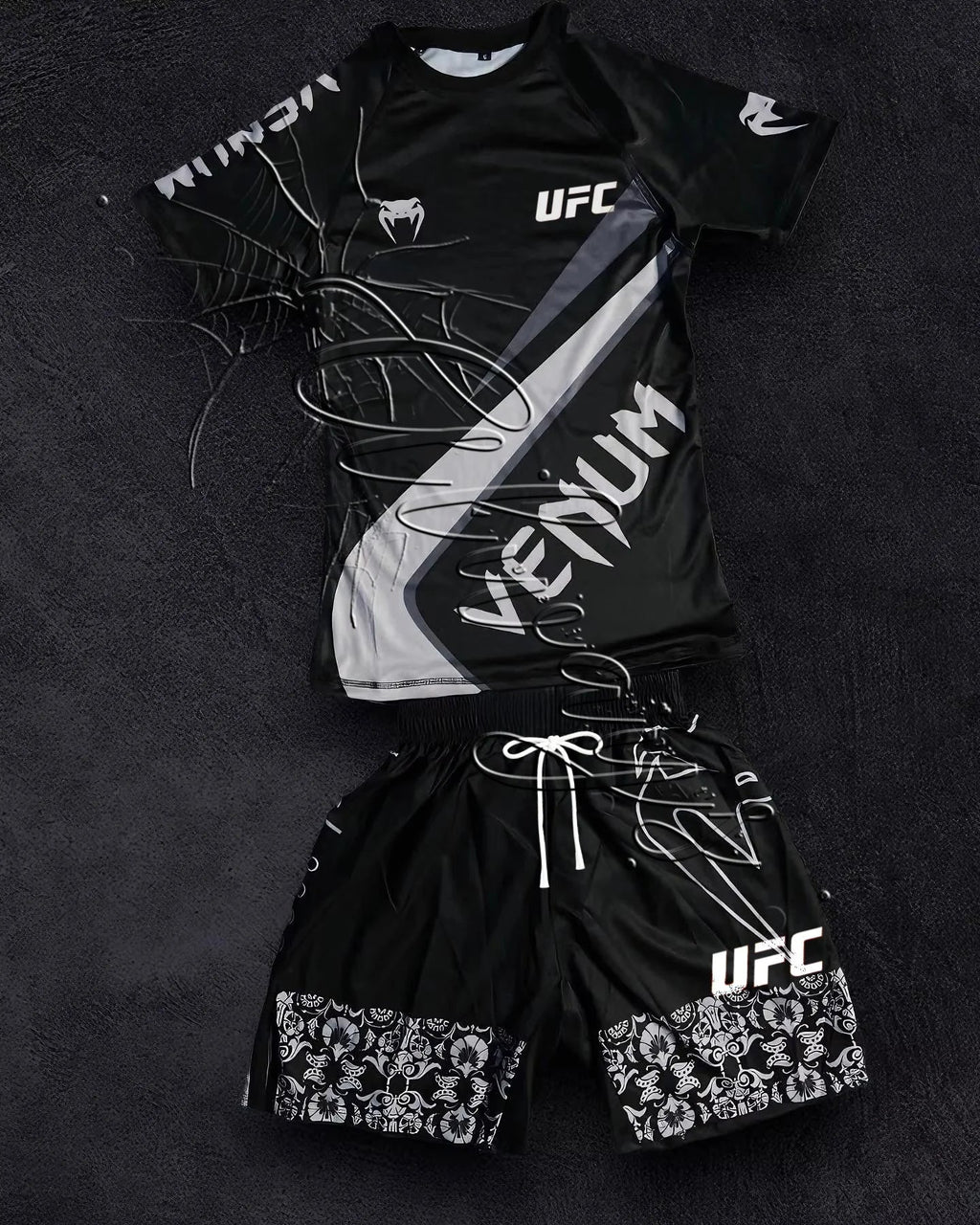 2026 Summer Bestseller New Boxing Suit Men's UFC Enthusiasts Fighting Night Quick Drying Training Shorts Set Fitness Set Rebel