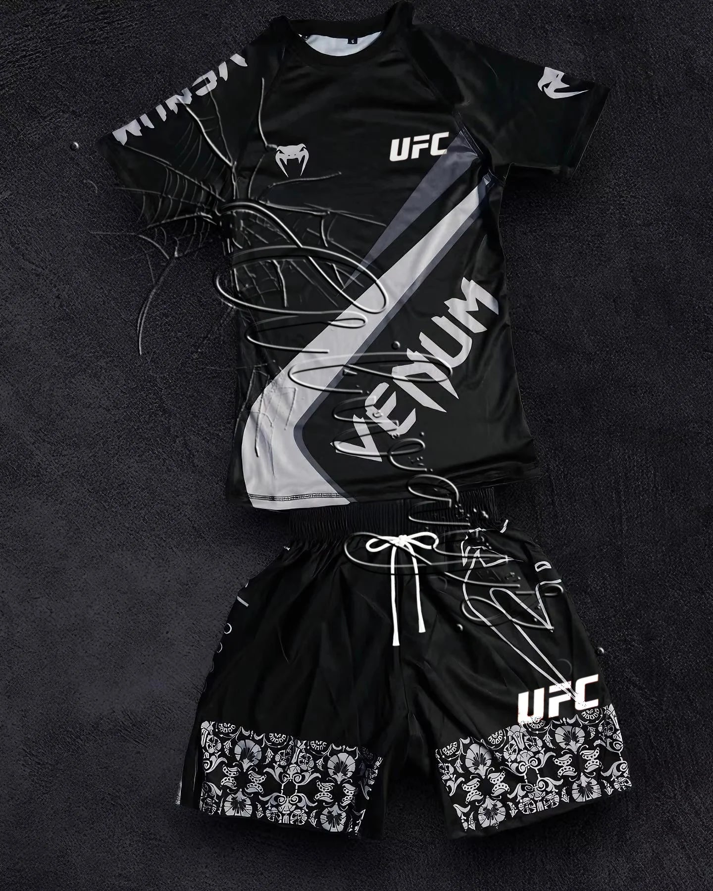 2026 Summer Bestseller New Boxing Suit Men's UFC Enthusiasts Fighting Night Quick Drying Training Shorts Set Fitness Set Rebel