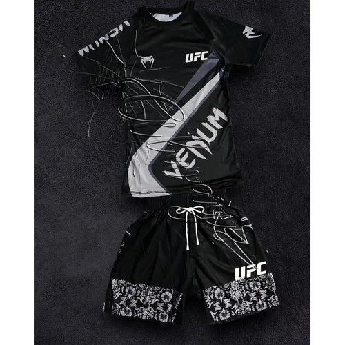 2026 Summer Bestseller New Boxing Suit Men's UFC Enthusiasts Fighting Night Quick Drying Training Shorts Set Fitness Set Rebel